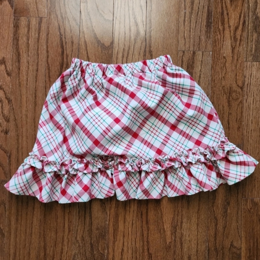 Little English Girls Size 8 Flounce Holiday Plaid Skirt